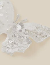 Pearl Embellished Butterfly Hair Clip, , large