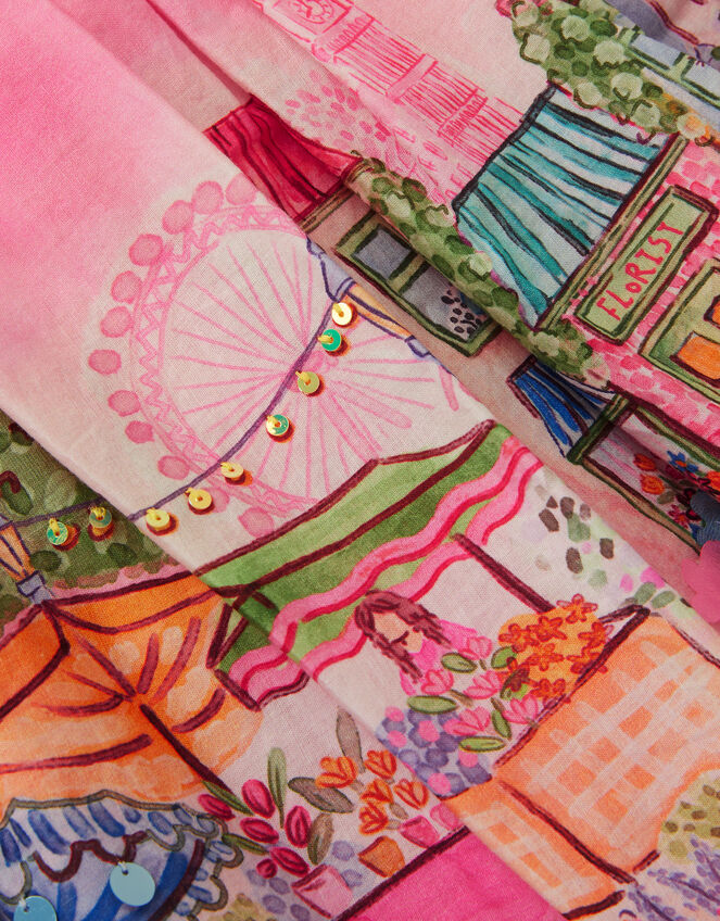 London Scene Print Skirt, Pink (PINK), large