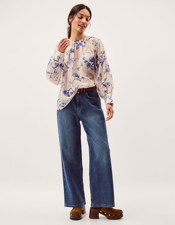 Jada Floral Print Blouse, Pink (BLUSH), large