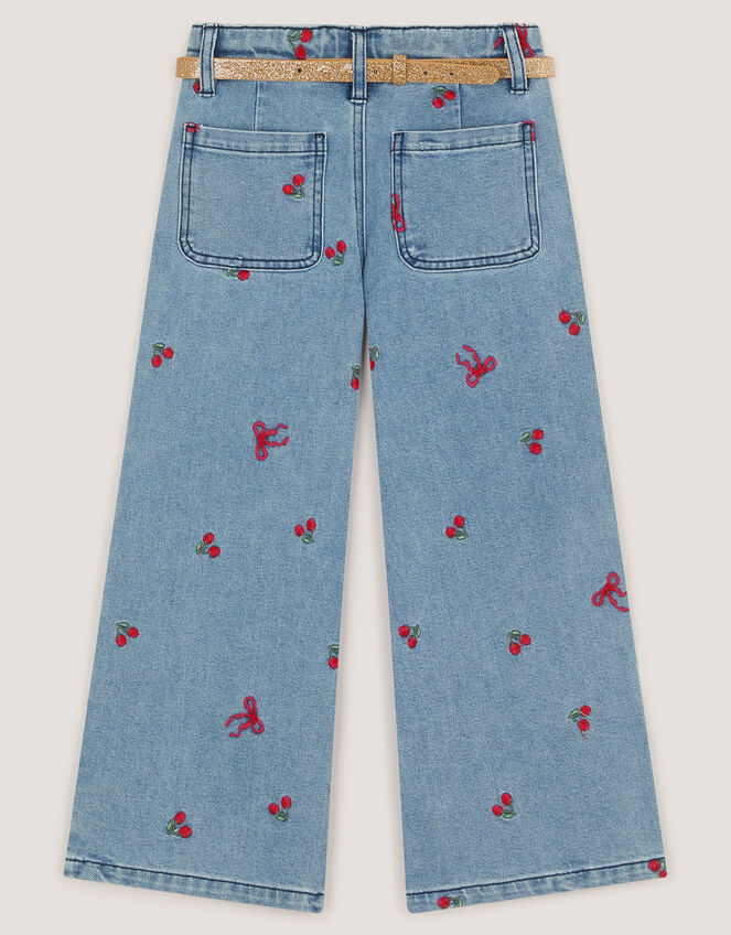 Mon Cheri Embroidered Jeans, Blue (BLUE), large