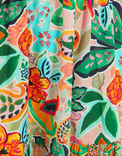 Tropical Floral Frilly Dress, Multi (MULTI), large