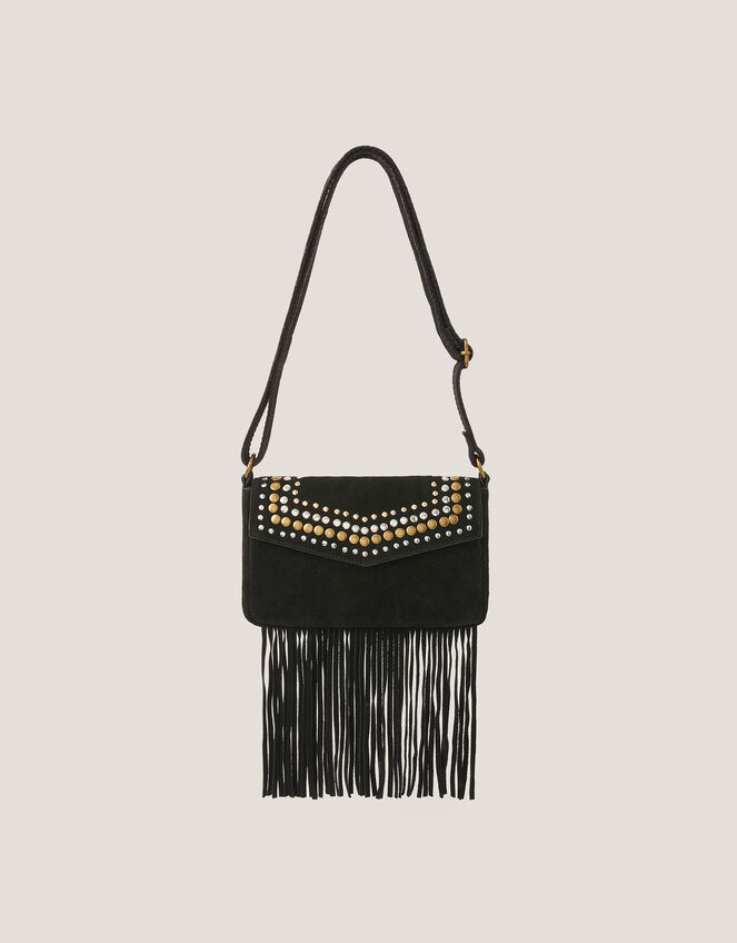 Zora Suede Fringe Crossbody Bag, , large