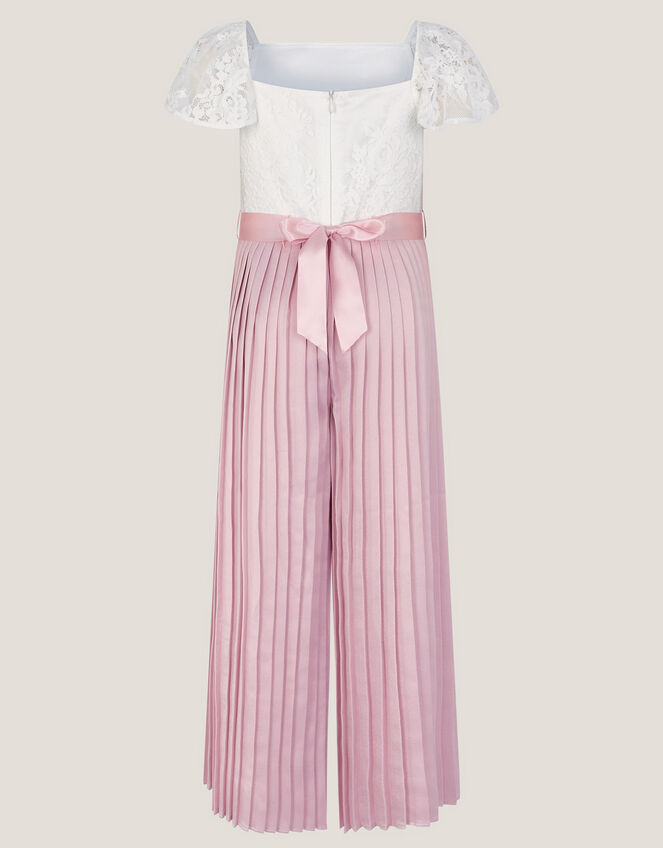 Lace Pleated Jumpsuit, Pink (PALE PINK), large