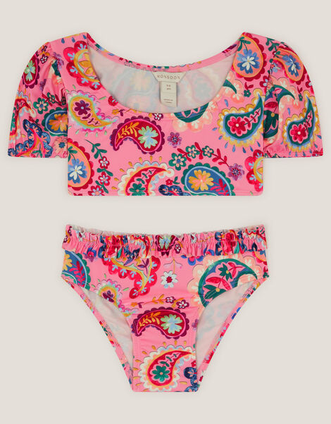 Paisley Short Sleeve Swim Set, Pink (PINK), large