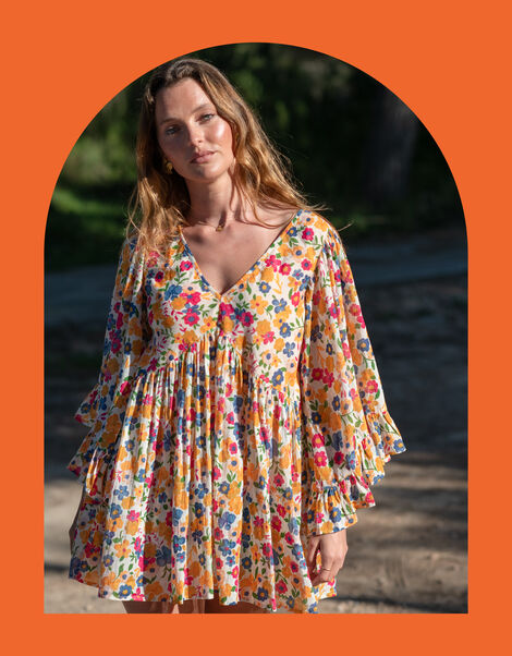 La Galeria Elefante Mediterranean Floral Blouse, Multi (MULTI), large