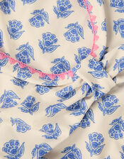 Floral Print Halter Bikini Set, White (WHITE), large