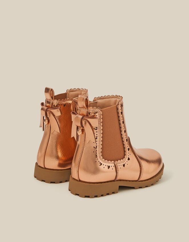 Metallic Chelsea Boots, Gold (ROSE GOLD), large