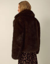 Monsoon x Queens of Archive Betty Short Faux Fur Coat​, Brown (BROWN), large