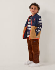 Colourblock Faux Shearling Gilet, Blue (NAVY), large