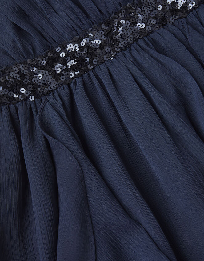 Clemmie Sequin Chiffon Prom Dress, Blue (NAVY), large