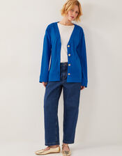 Sky Linen-Blend Jacket, Blue (BLUE), large