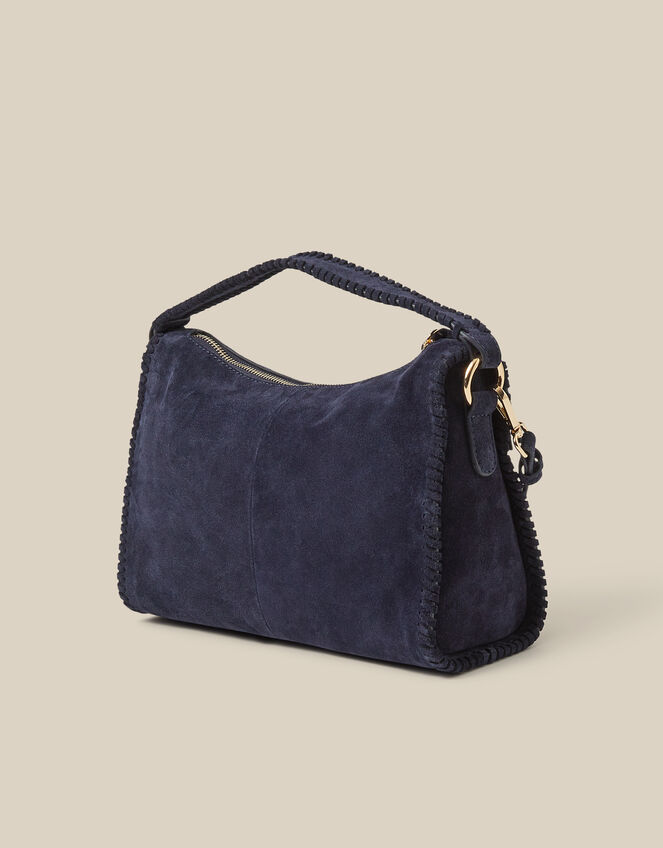 Della Suede Handbag, Blue (NAVY), large