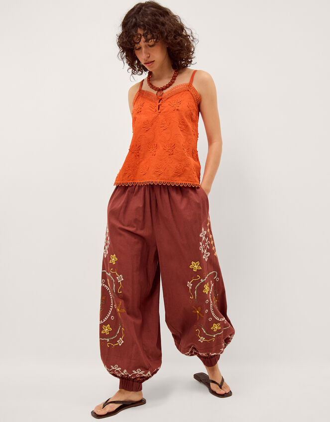 Rosie Embroidered Cami Top, Orange (ORANGE), large