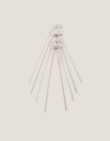 4-Pack Rose Bow Hair Clips, , large