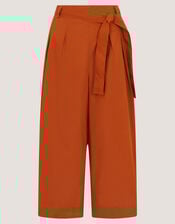 Sofia Cropped Wide Leg Trousers, Orange (RUST), large
