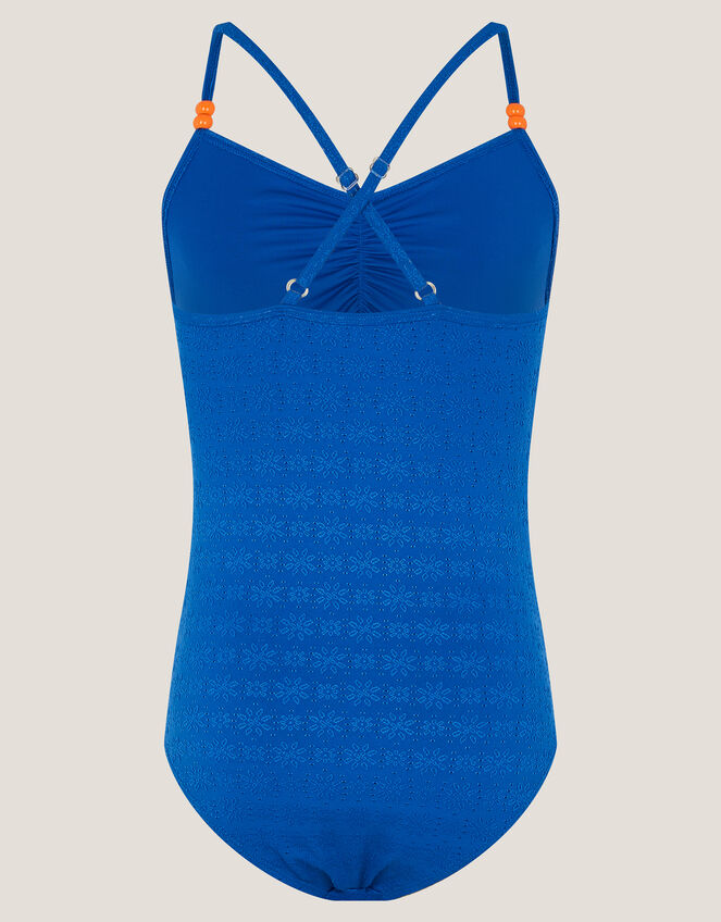 Broderie Cut Out Swimsuit, Blue (BLUE), large