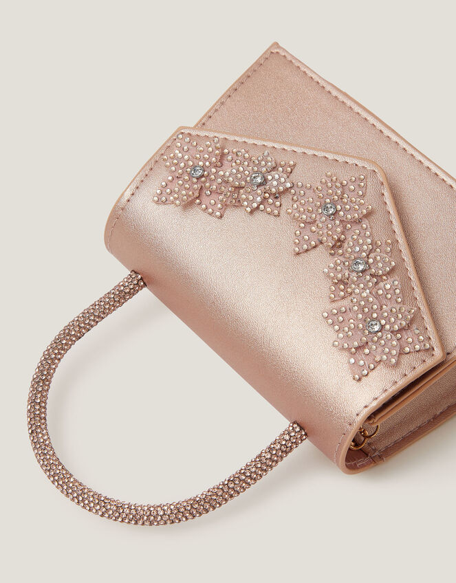 Floral Embellished Sparkle Bag, , large