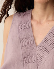 East Liza Sleeveless Linen Top Lilac, Purple (LILAC), large