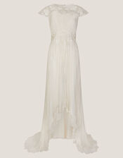 Arwen Embroidered Lace Wedding Dress, Ivory (IVORY), large