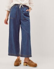 Heidi Drawstring Regular Wide Leg Jeans, Blue (MID AUTHENTIC BLUE), large