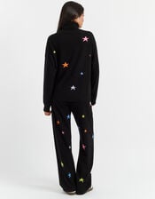 Chinti & Parker Wool Star Roll Neck Jumper, Black (BLACK), large