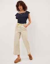 Gaia Floral Cutwork Top, Blue (NAVY), large