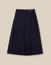 Nancy Pleated Midi Skirt, Blue (NAVY), large