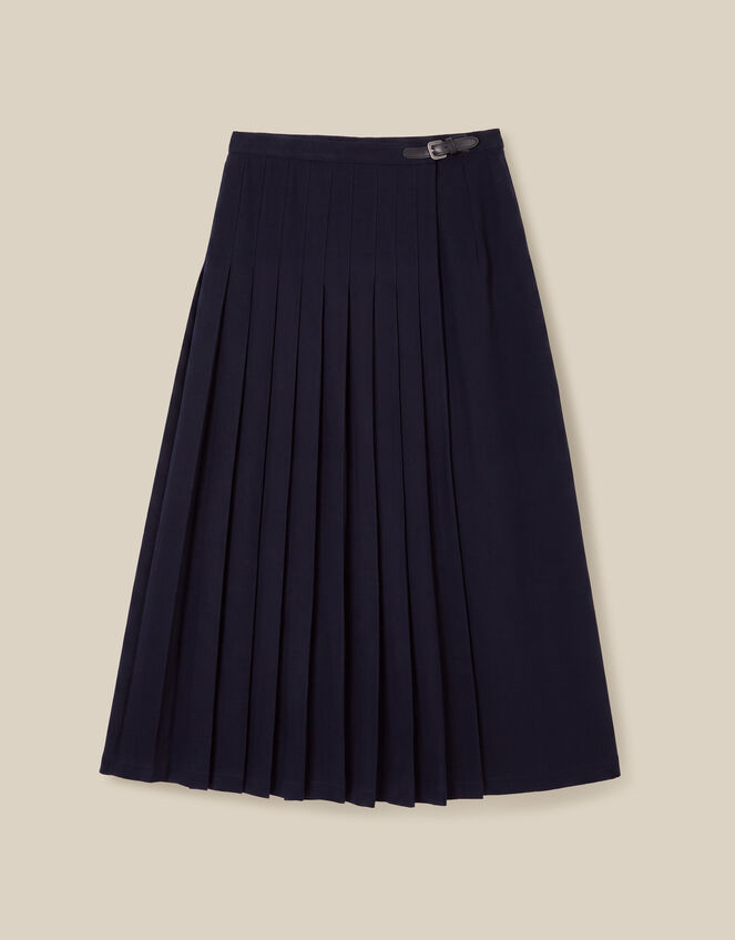 Nancy Pleated Midi Skirt, Blue (NAVY), large