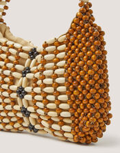 Mira Wooden Bead Shoulder Bag, , large
