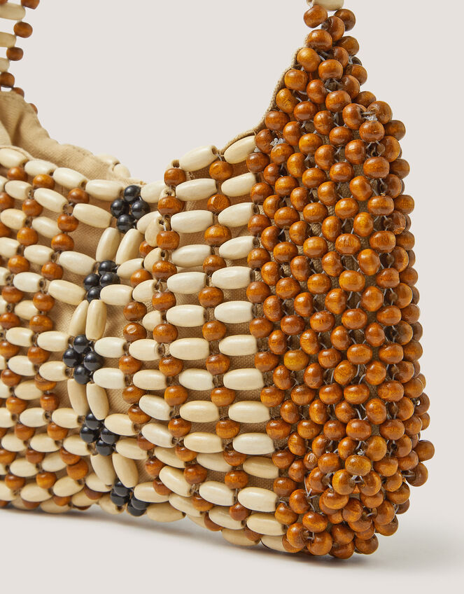 Mira Wooden Bead Shoulder Bag, , large