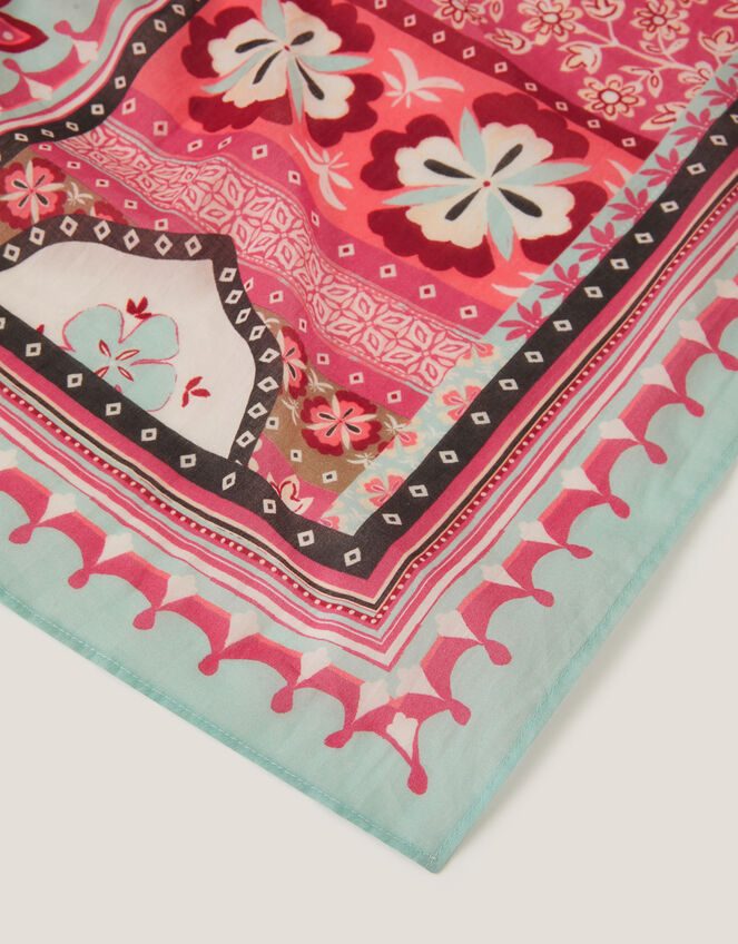 Patti Floral Square Cotton Scarf, , large