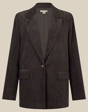 Nia Single Breasted Corduroy Blazer, Grey (GREY), large