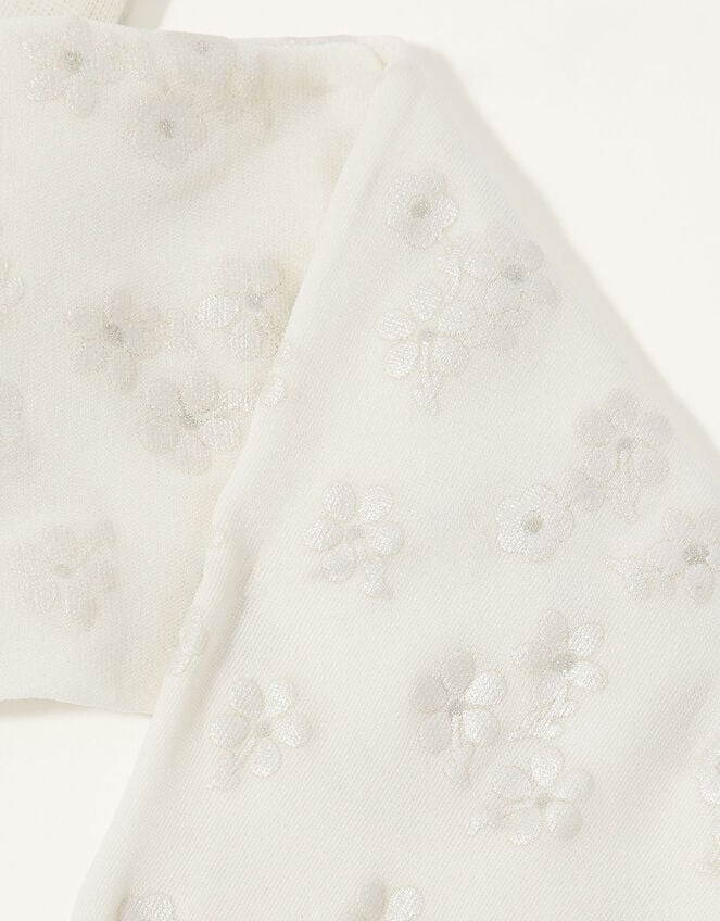 Baby Floral Print Tights, Ivory (IVORY), large