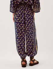 Clover Print Balloon Trousers, Blue (NAVY), large