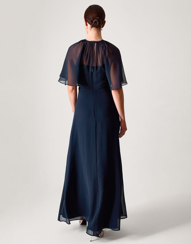 Mona Angel Sleeve Maxi Dress, Blue (NAVY), large