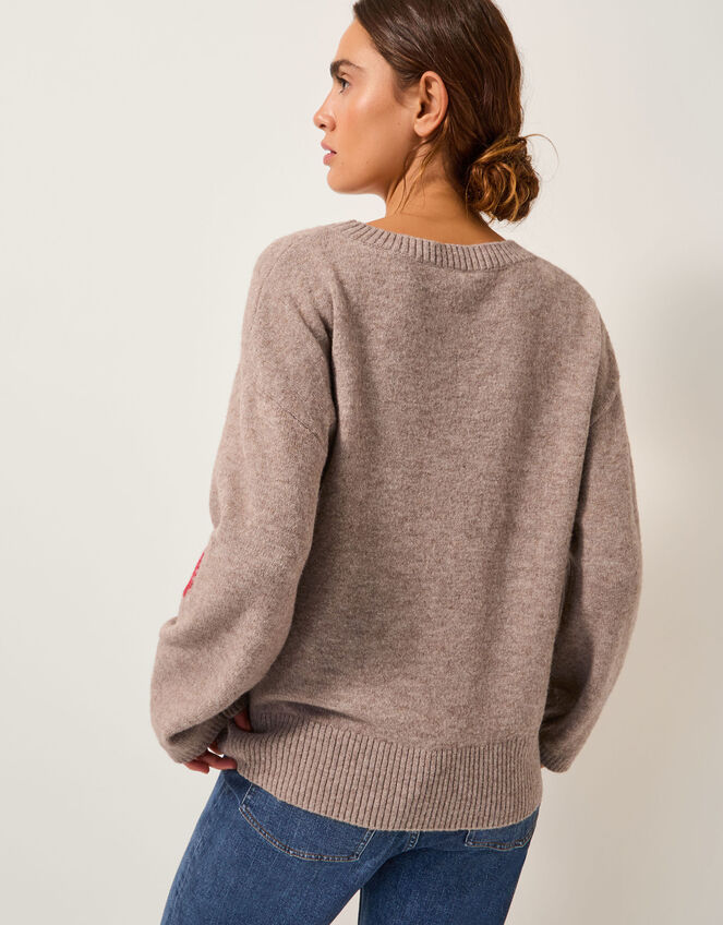 Fenn Floral Jumper, Mink (MINK), large