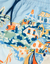 Scenic Print Swim Shorts, Blue (BLUE), large