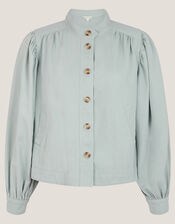 Ciara Puff Sleeve Denim Jacket, Blue (PALE BLUE), large
