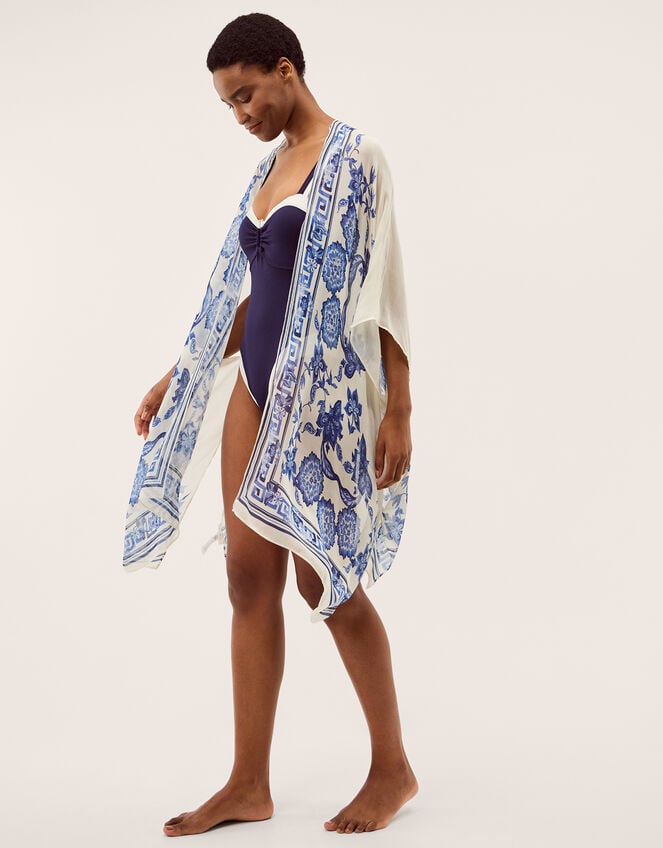 Gloria Floral Print Beach Cover Up, , large