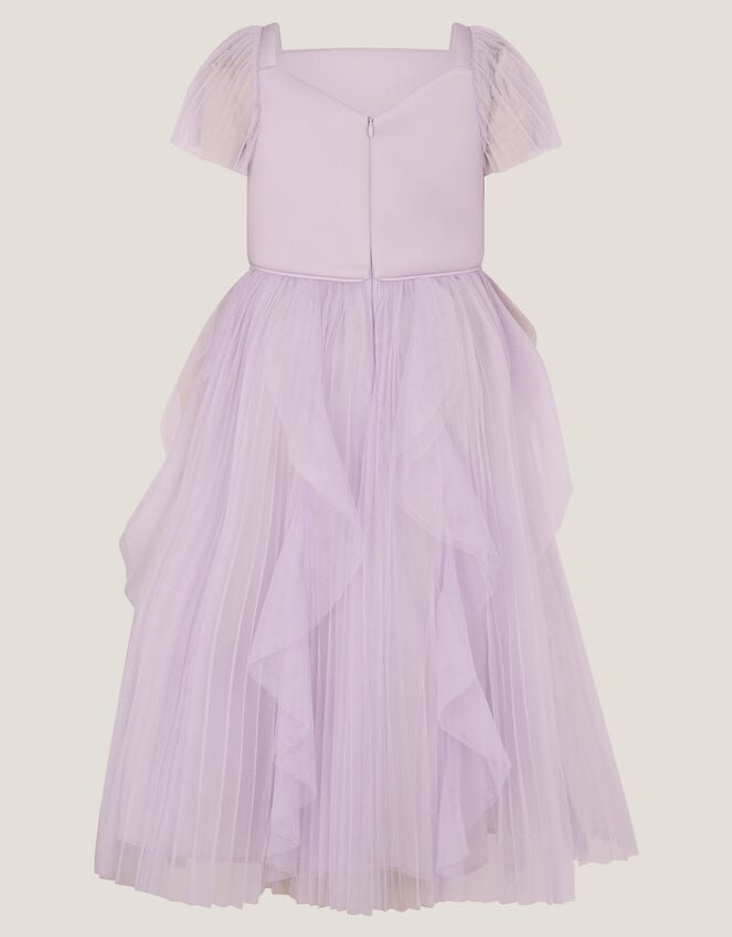Scarla Ruffle Pleated Party Dress, Purple (LILAC), large