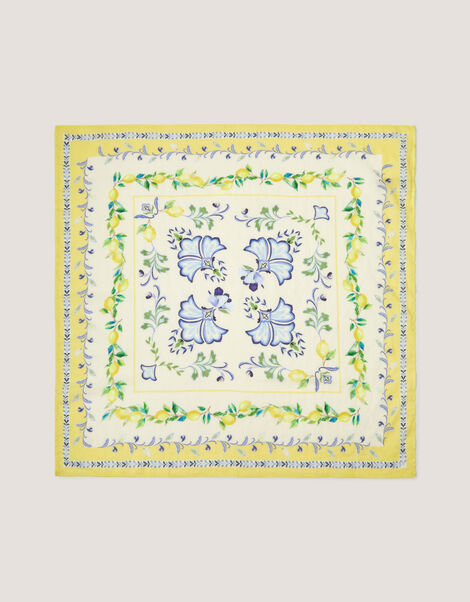 Charli Lemon Square Cotton Scarf, , large