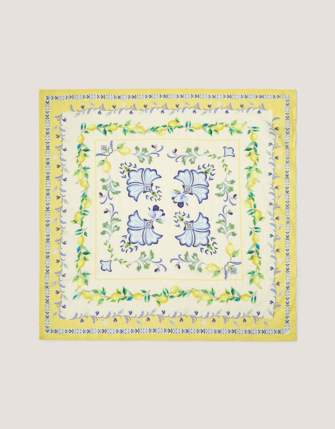 Charli Lemon Square Cotton Scarf, , large