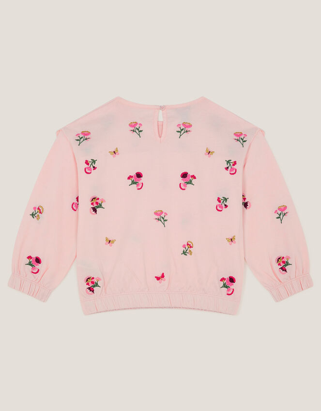 Floral Broderie Bow Sweatshirt, Pink (PINK), large