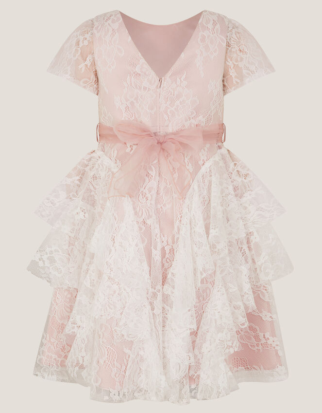 Joanie Cancan Ruffle Lace Dress, Pink (DUSKY PINK), large