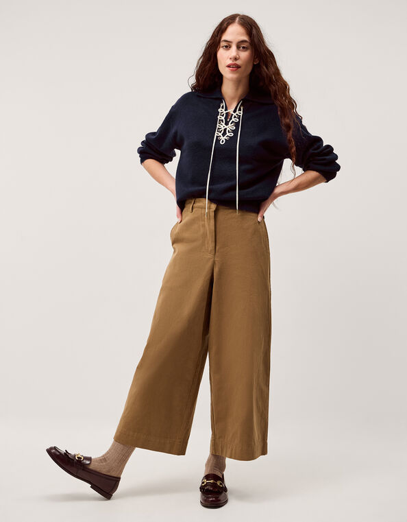 Terese Tie Collared Sweater, Blue (NAVY), large