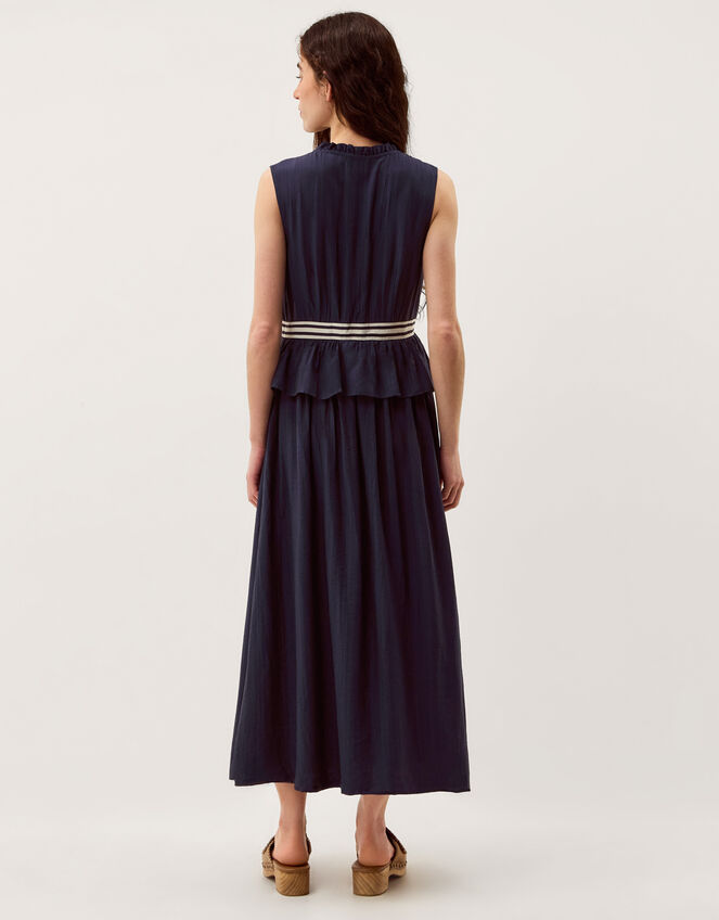 Cece V-Neck Stripe Bow Midi Dress, Blue (NAVY), large