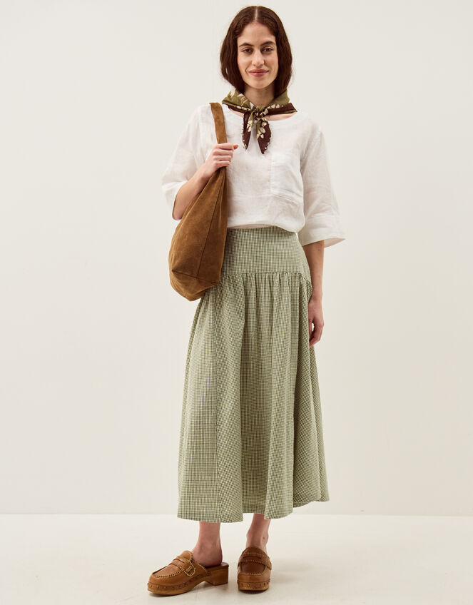 Ingrid Linen Top, White (WHITE), large