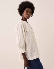 East Ateta Tonal Embroidered Blouse, Ivory (IVORY), large