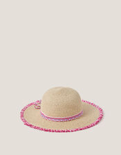 Braided Sequin Straw Sun Hat, Multi (MULTI), large