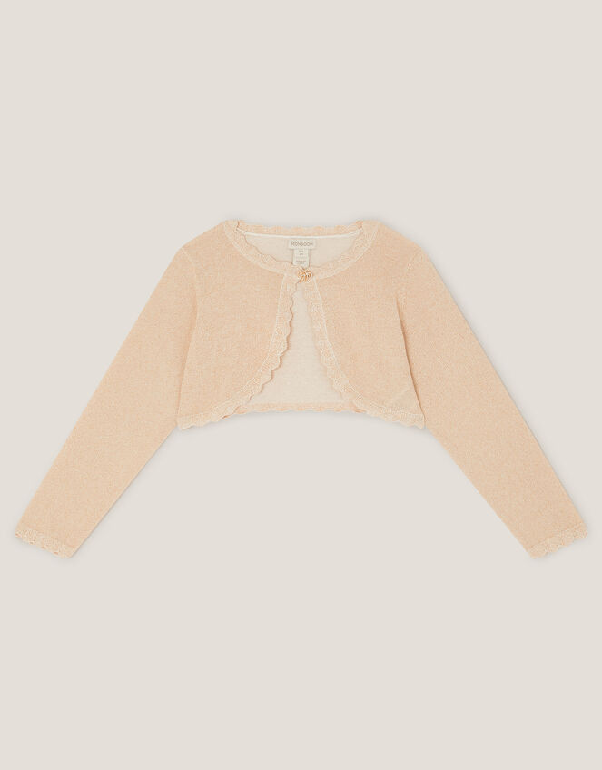 Maeve Bow Button Cardigan, Gold (GOLD), large
